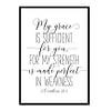 "My Grace is Sufficient for You, 2 Corinthians 12:9" Bible Verse Poster Print