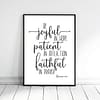Be Joyful In Hope, Patient In Affliction, Faithful In Prayer, Romans 12:12, Christian Wall Art Print