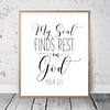 Bible Wall Art, Psalm 62:5 My Soul Find Rest In God Print, Scripture Wall Art,Bible Verse Prints