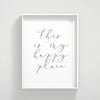 This Is My Happy Place, Welcome Printable Sign, Entrance Wall Decor Room Print