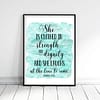 She Is Clothed In Strength And Dignity, Proverbs 31:25,Bible Verse Printable Wall Art, Nursery Quotes