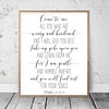 Mathew 11:28-30, Come to Me All You Who Are Weary, Bible Verse Printable Wall Art Quotes