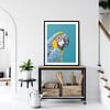 Parrot Artwork, Turquoise Bird Printable Wall Art, Home Decor Animal Prints