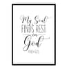 "Psalm 62:5 My Soul Find Rest In God" Bible Verse Poster Print