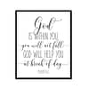 "God Is Within You, You Will Not Fall, Proverbs 46:5" Bible Verse Poster Print