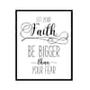 "Let Your Faith Be Bigger Than Your Fear" Bible Verse Poster Print