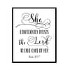 "She Confidently Trusts The Lord, Psalm 112:7" Bible Verse Poster Print