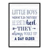 "Little Boys Should Never Be Sent to Bed" Boys Nursery Poster Print