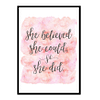 "She Believed She Could So She Did" Girls Quote Poster Print