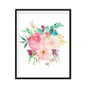 Pink Watercolor Flowers, Nursery Printable Wall Art, Pink Peony Bouquet Decor Girls Room Poster Print