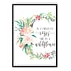 "In A Field Of Roses She Is Wildflower" Girls Room Poster Print