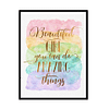 "Beautiful Girl You Can Do Amazing Things Quote" Childrens Nursery Room Poster Print