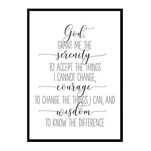 "God Grant Me The Serenity To Accept The Things" Bible Verse Poster Print