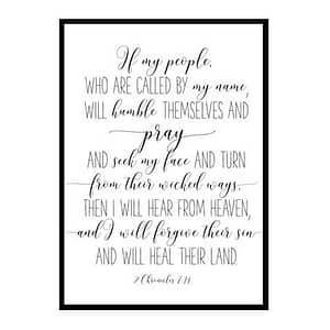 "2 Chronicles 7:14 If My People Who Are Called By My Name" Bible Verse Poster Print