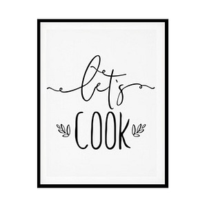 "Let's Cook" Kitchen Wall Art Poster Print