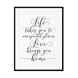 "Life Takes You to Unexpected Places" Childrens Nursery Room Poster Print