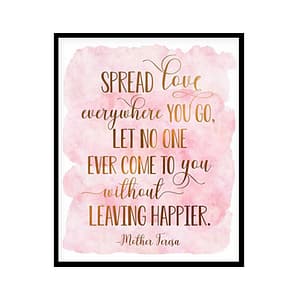 "Spread Love Everywhere You Go" Childrens Nursery Room Poster Print