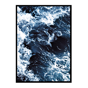 Dark Blue Sea Waves Ocean, Sea, Beach Poster Print