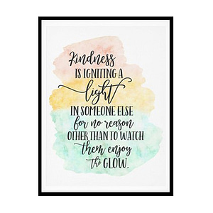 "Kindness Is Igniting A Light" Quote Art Poster Print