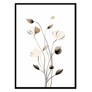 Floral Simplicity Minimalist Botanical Prints, Flower Wall Art Print Poster