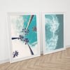 Teal Blue Water Beach Decor, Ocean Wave Art Print, Printable Art, Home Decor