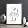 Inspirational Quote Choose Joy Print, Sign Joy Printable, Black Positive Art