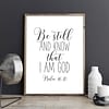 Psalm Printable Be Still and Know That I am God, Psalm 46:10, Scripture Printable Wall Art