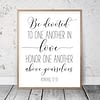Be Devoted To One Another In Love, Romans 12:10, Bible Verse Printable Wall Art, Nursery Decor