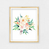 Pink Cream Floral Nursery Wall Decor, Peony Bouquet, Watercolor Floral Prints
