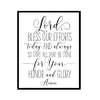 "Lord Bless Our Efforts Today And Always" Bible Verse Poster Print