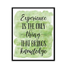 "Experience Is The Only Thing That Brings Knowledge" Quote Art Poster Print