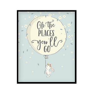 "Oh the Places You'll Go" Girls Room Poster Print