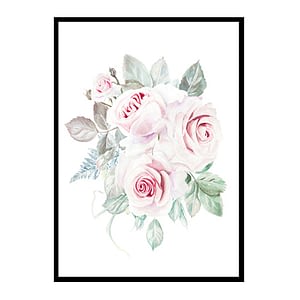 Pink Floral Nursery Wall Art Decor,Pale Pink Peony Bouquet,Flowers Watercolor Girls Room Poster Print