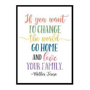 "If You Want To Change The World Go Home" Quote Art Poster Print
