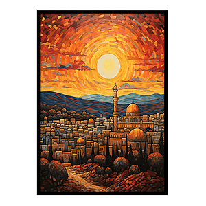 City View Dome of Rock, Juerusalem Digital Art  Now for Sleek Home Decor Stunning Poster Print