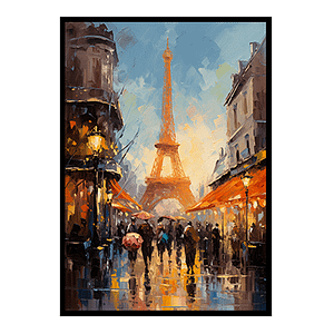 Dazzling Paris Eiffel Tower City View Digital Art Modern Skyline Art Print Home Decor Poster Bliss