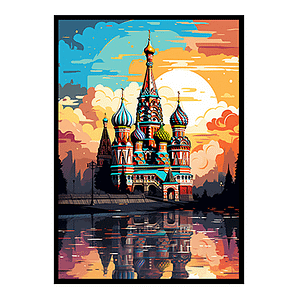 Moscow Urban Chic City View Digital Art Stylish Home Decor Poster Print Delight