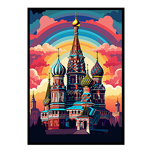 City View Moscow Cathedral Splendor Digital Art  for Trendy Home Decor Art Print Poster
