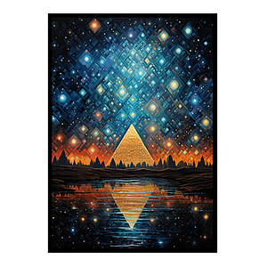 Dazzling Pyramids of Giza View Digital Art Modern Skyline Art Print Home Decor Poster Bliss