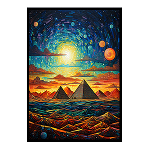 View Vibes Pyramids of Giza Spectacular Digital Art Contemporary Home Decor Poster Print